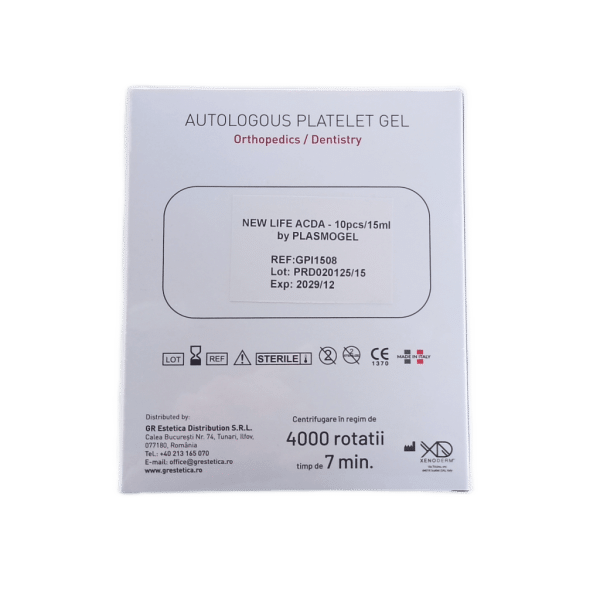 Eprubete PRP New Life ACDA 2x15ml cu Gel Separator – Plasmogel pentru Ortopedie și Stomatologie
